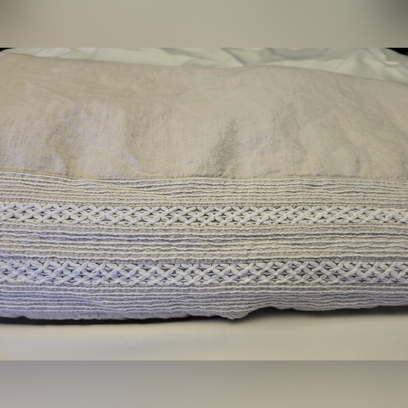 Hotel Collection Madison Hemstitch Linen Duvet Cover FULL / QUEEN - Picture 5 of 13